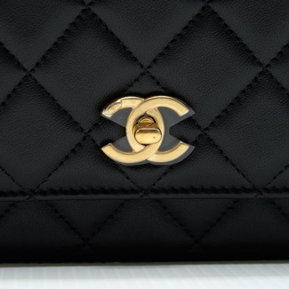 Chanel Pearl Crush Wallet On Chain Black  (Micrichip)