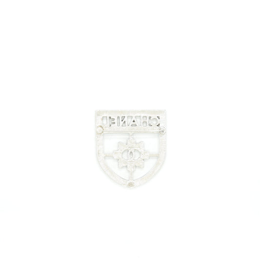 Chanel Shield Brooch With Crystals