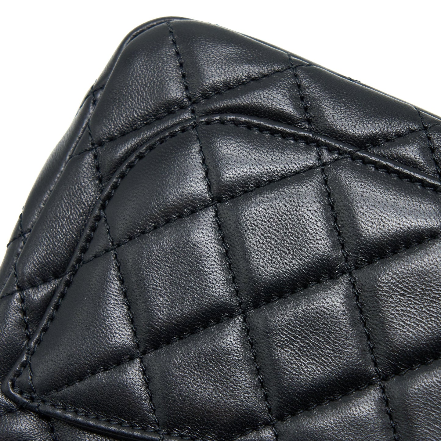 Chanel Pearl Crush Mini Square Flap Bag Lambskin Black  (Microchip)