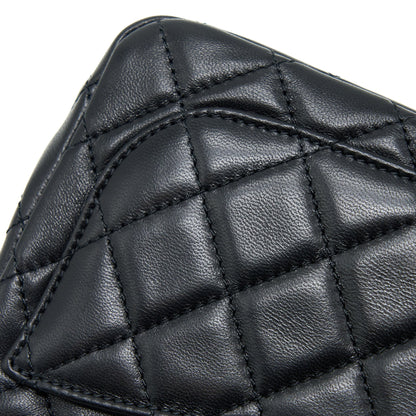 Chanel Pearl Crush Mini Square Flap Bag Lambskin Black  (Microchip)