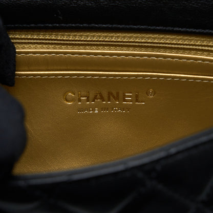Chanel Pearl Crush Mini Square Flap Bag Lambskin Black  (Microchip)