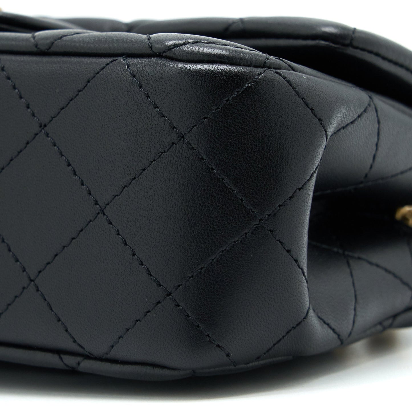 Chanel 23S Camellia Chain Mini Rectangular Lambskin Black Brushed  (Microchip)