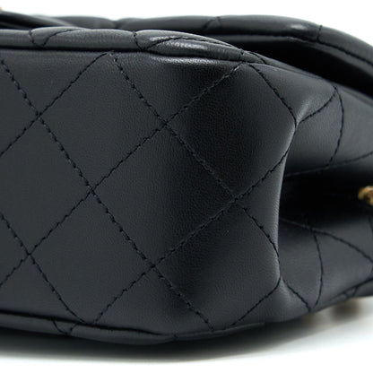 Chanel 23S Camellia Chain Mini Rectangular Lambskin Black Brushed  (Microchip)