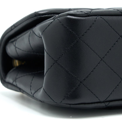 Chanel 23S Camellia Chain Mini Rectangular Lambskin Black Brushed  (Microchip)