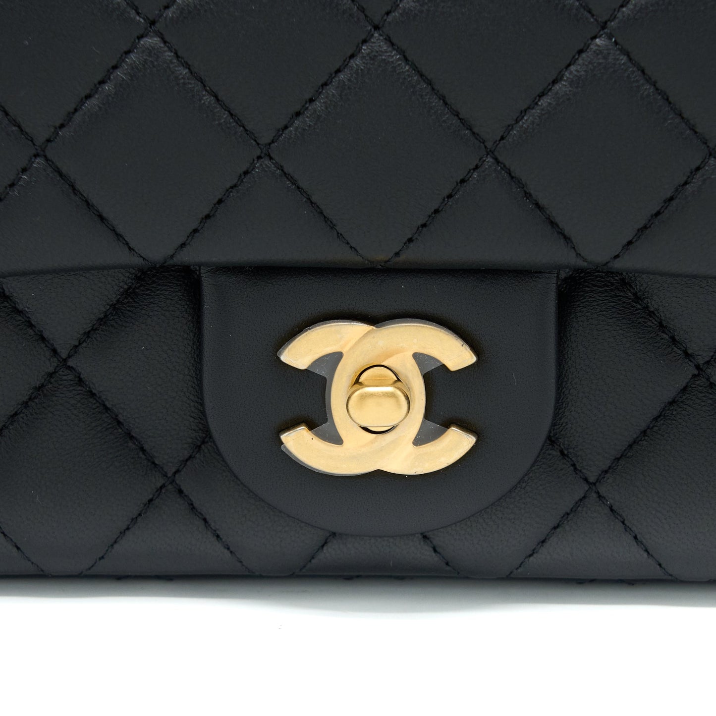 Chanel 23S Camellia Chain Mini Rectangular Lambskin Black Brushed  (Microchip)