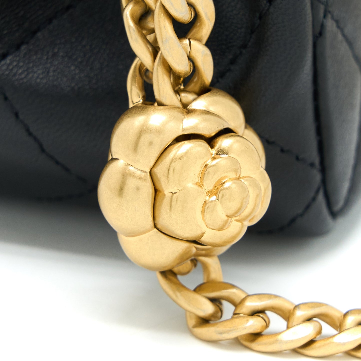 Chanel 23S Camellia Chain Mini Rectangular Lambskin Black Brushed  (Microchip)