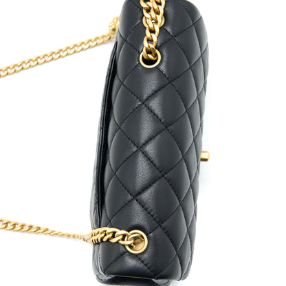 Chanel 23S Camellia Chain Mini Rectangular Lambskin Black Brushed  (Microchip)