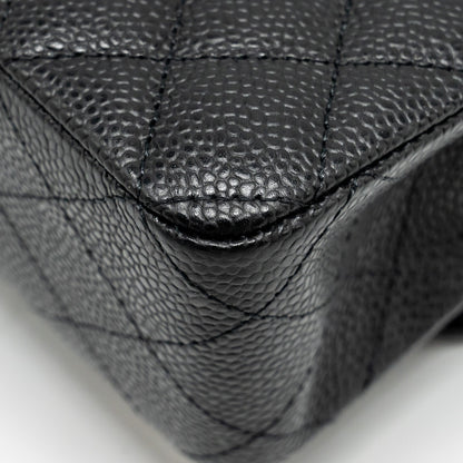Chanel Medium Classic Double Flap Bag Caviar Black  (Microchip)
