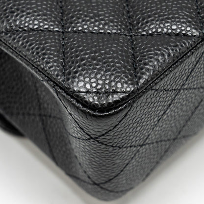 Chanel Medium Classic Double Flap Bag Caviar Black  (Microchip)