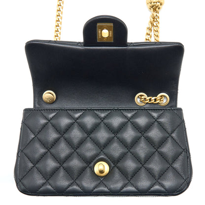 Chanel 23S Camellia Chain Mini Rectangular Lambskin Black Brushed  (Microchip)