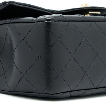 Chanel Mini Rectangular Flap Bag Lambskin Black L (Microchip)