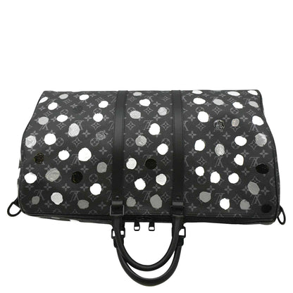LOUIS VUITTON x YK Keepall 55 Bandouliere Monogram Eclipse Travel Bag Black