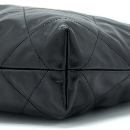 Chanel Small 22 Bag white letter Shiny Calfskin  (Microchip)