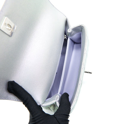 Chanel 21K Small Coco Handle 24cm Caviar Iridescent Lilac Rainbow Hardware
