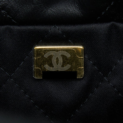Chanel Small 22 Bag white letter Shiny Calfskin  (Microchip)