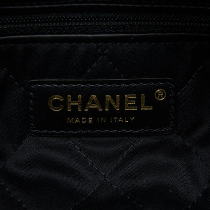 Chanel Small 22 Bag white letter Shiny Calfskin  (Microchip)
