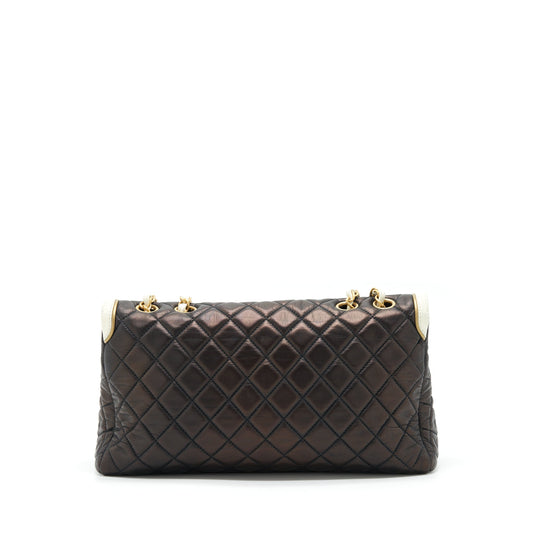 Chanel Vintage Single Flap Bag Lambskin Dark Brown