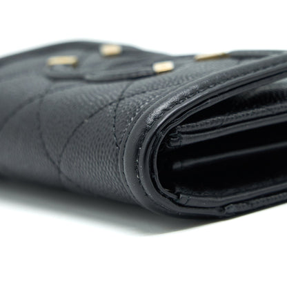 Chanel Filigree Flap Card Holder Caviar Black