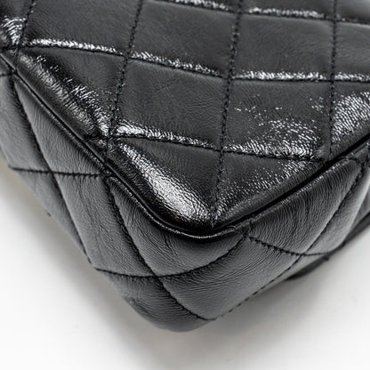 Chanel 24b Giant Chain Flap Shoulder Bag Lambskin Black  (Microchip)