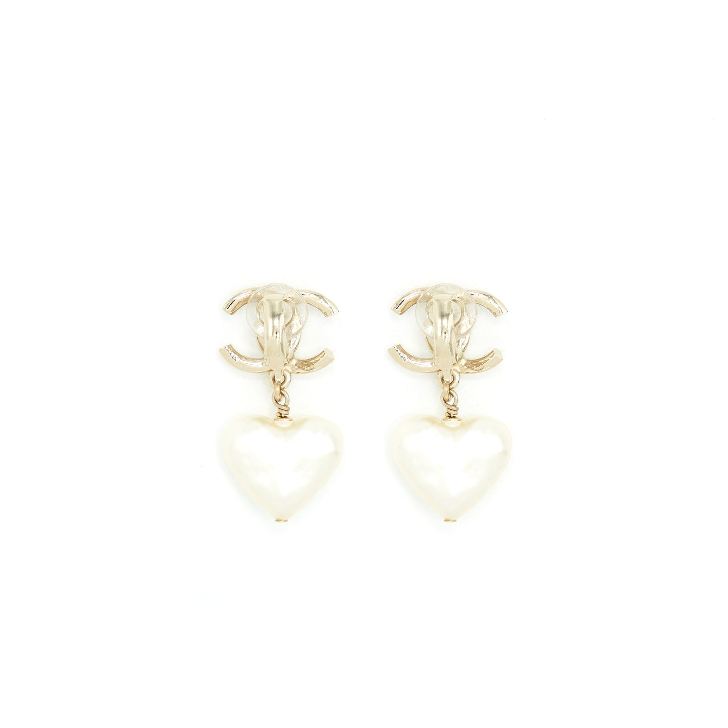 Chanel CC And Heart Earclips L