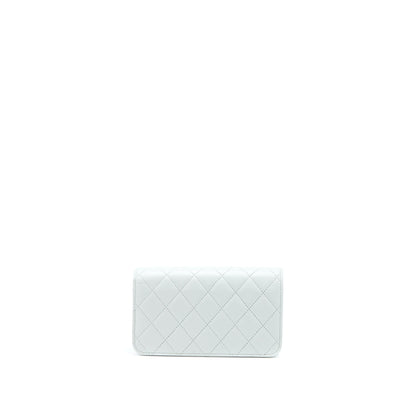 Chanel 23C Pearl Crush Mini Flap Bag Lambskin Light Grey Brushed  (Microchip)