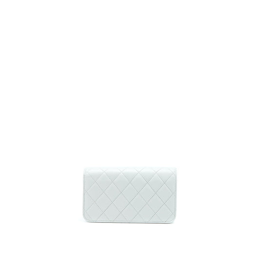 Chanel 23C Pearl Crush Mini Flap Bag Lambskin Light Grey Brushed  (Microchip)