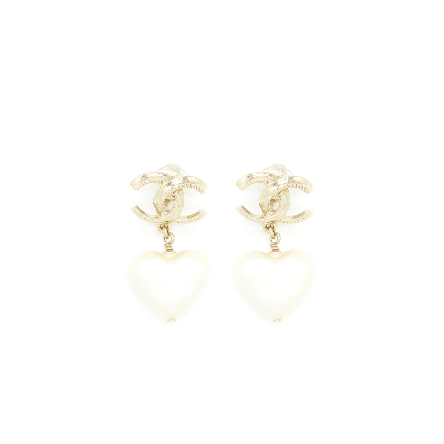 Chanel CC And Heart Earclips L