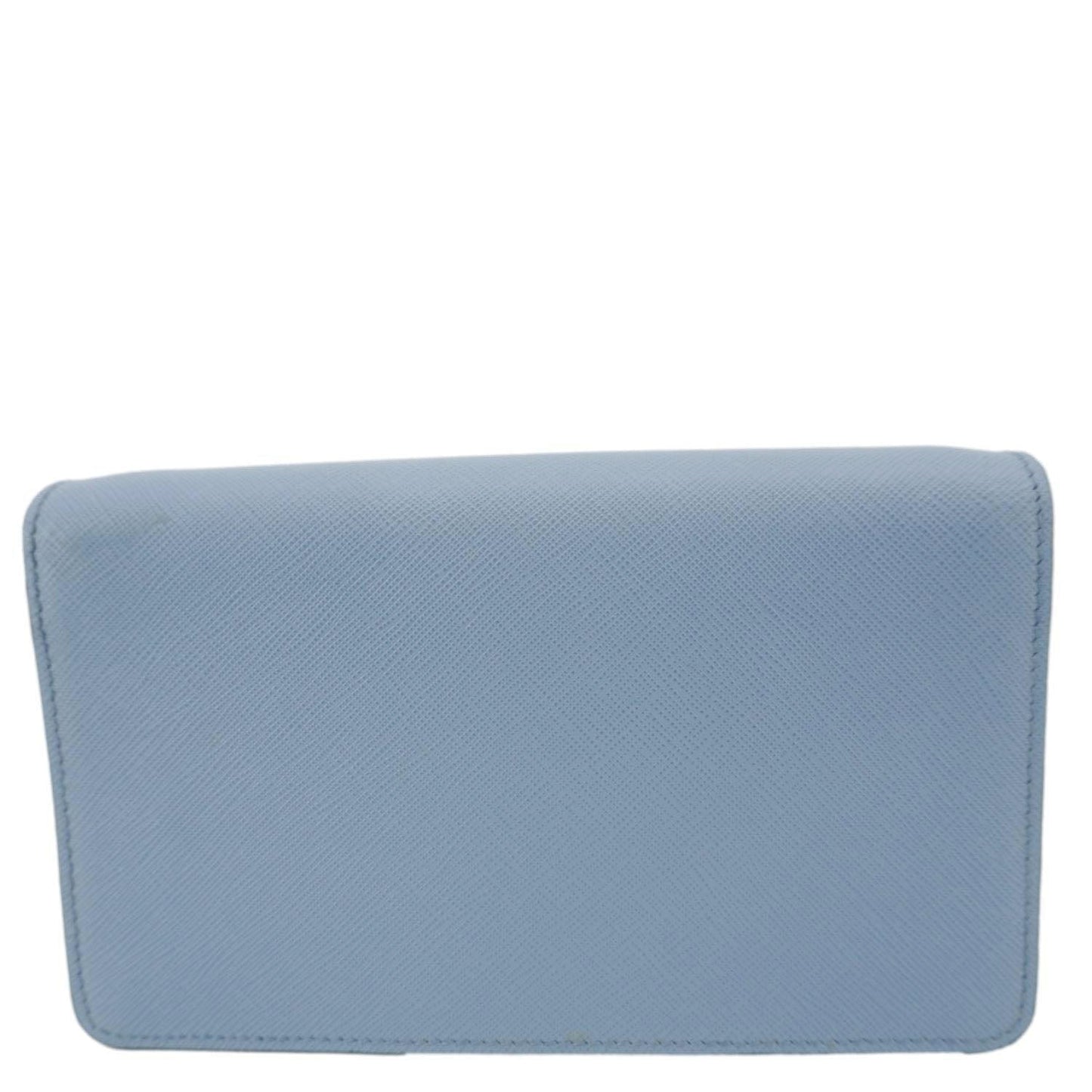 PRADA Bandoliera Flip Lock Saffiano Leather Chain Crossbody Bag Blue