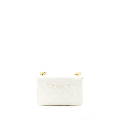 Chanel 22S Giant Chain Flap Shoulder Bag Lambskin White Brushed  (Microchip)