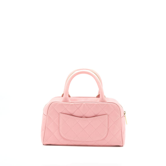 Chanel Vintage Bowling Bag Caviar Light Pink L
