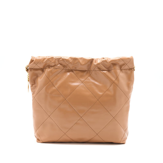 Chanel Small 22 Bag Shiny Calfskin Caramel  (Microchip)