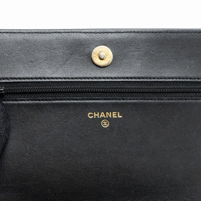 Chanel Boy Wallet On Chain Caviar Black