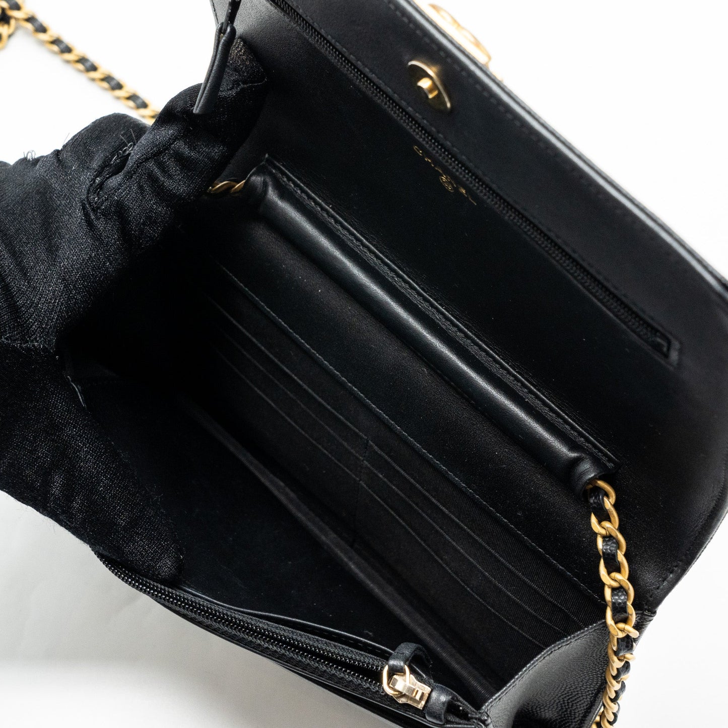 Chanel Boy Wallet On Chain Caviar Black