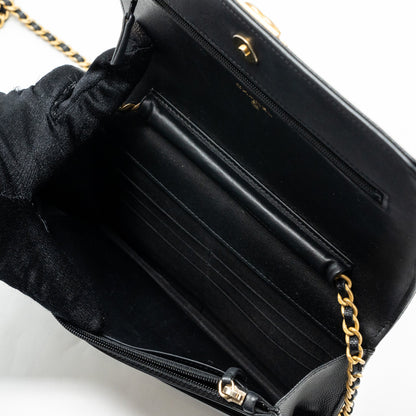 Chanel Boy Wallet On Chain Caviar Black
