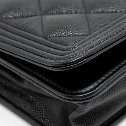 Chanel Boy Wallet on Chain Caviar BLack