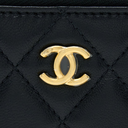 Chanel 22B Pearl Crush Mini Vanity With Chain Lambskin Black