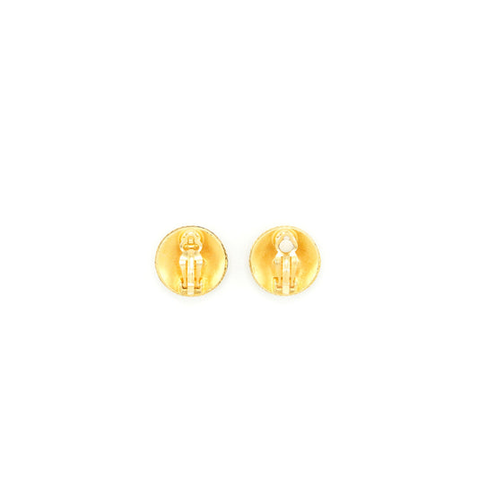 Chanel Vintage Round CC Logo Earclips 24K Plated