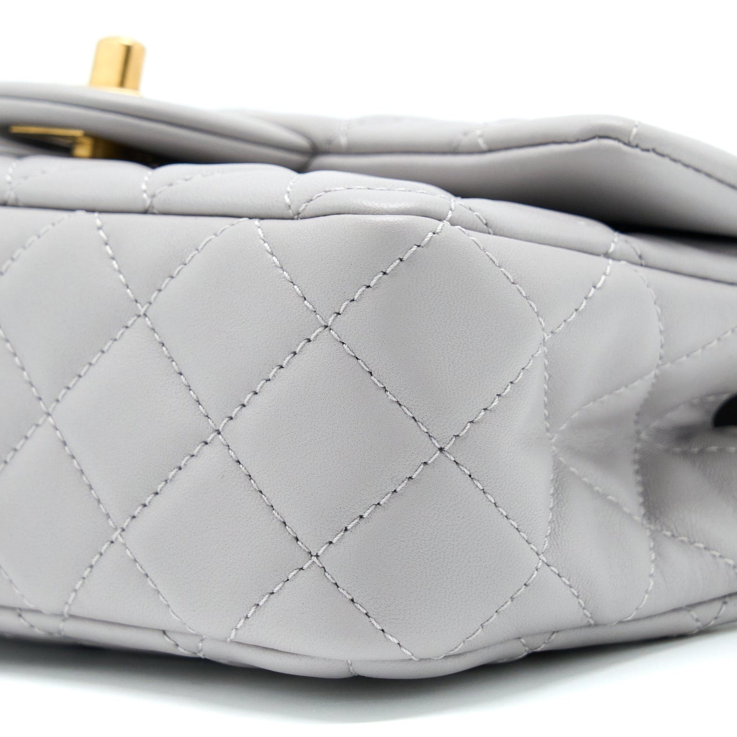 Chanel Pearl Crush Mini Rectangular Lambskin Grey Brushed  (Microchip)