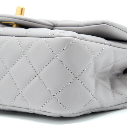 Chanel Pearl Crush Mini Rectangular Lambskin Grey Brushed  (Microchip)