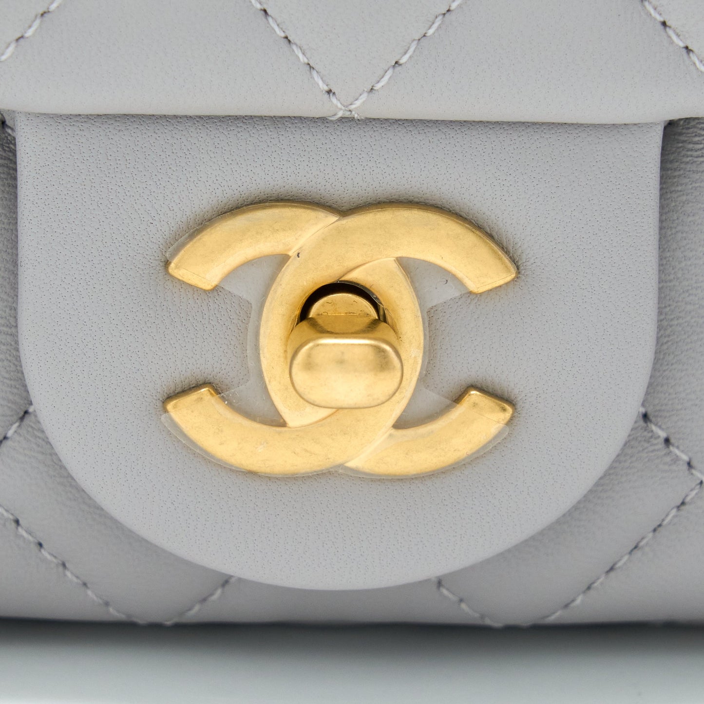 Chanel Pearl Crush Mini Rectangular Lambskin Grey Brushed  (Microchip)