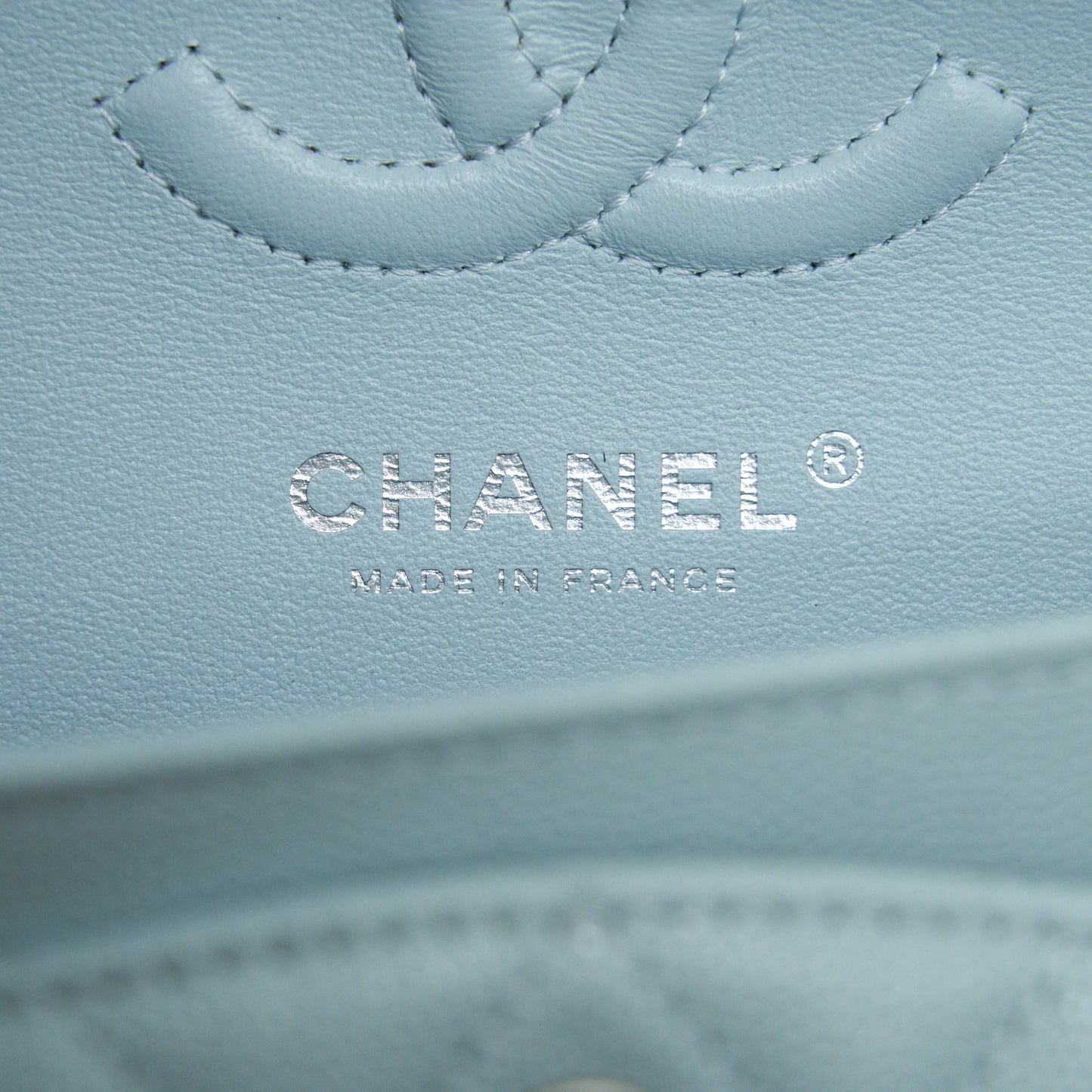 Chanel 21K Small Classic Double Flap Bag Caviar Light Blue