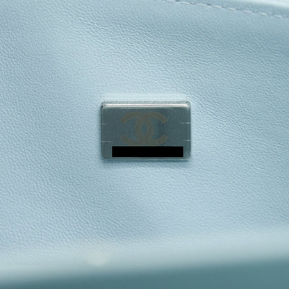 Chanel 21K Small Classic Double Flap Bag Caviar Light Blue