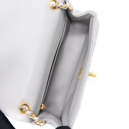 Chanel Pearl Crush Mini Rectangular Lambskin Grey Brushed  (Microchip)