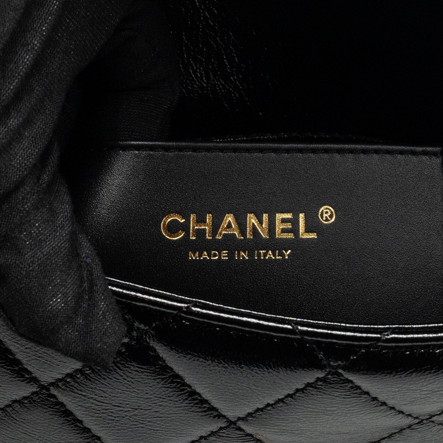Chanel 24b Giant Chain Flap Shoulder Bag Lambskin Black  (Microchip)