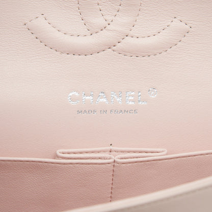 Chanel patent leather medium classic double flap bag Beige