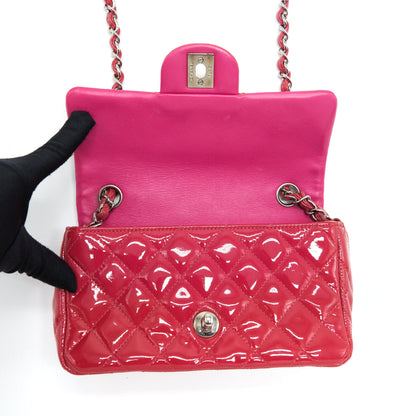 Chanel Mini Rectangular Flap Bag Patent Pink