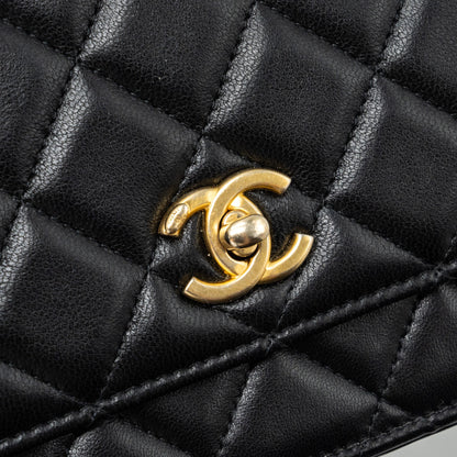 Chanel Pearl Crush Wallet On Chain Lambskin Black (Microchip)