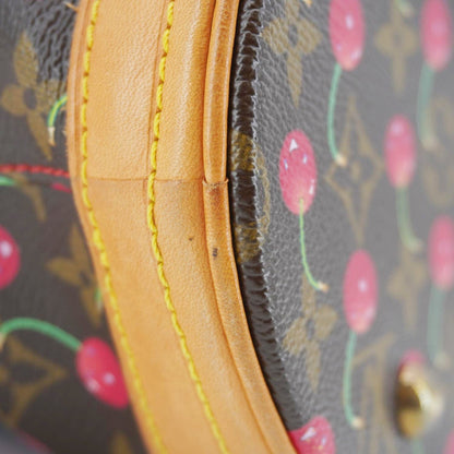 LOUIS VUITTON Monogram Cerises Cherry Bucket Bag Brown