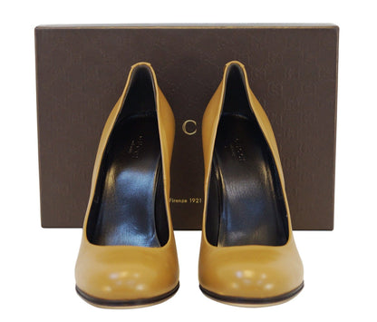 GUCCI Leather Heel Pump Interlocking G 329837 Size 40