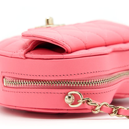 Chanel 22S Small Heart Bag Lambskin Pink L